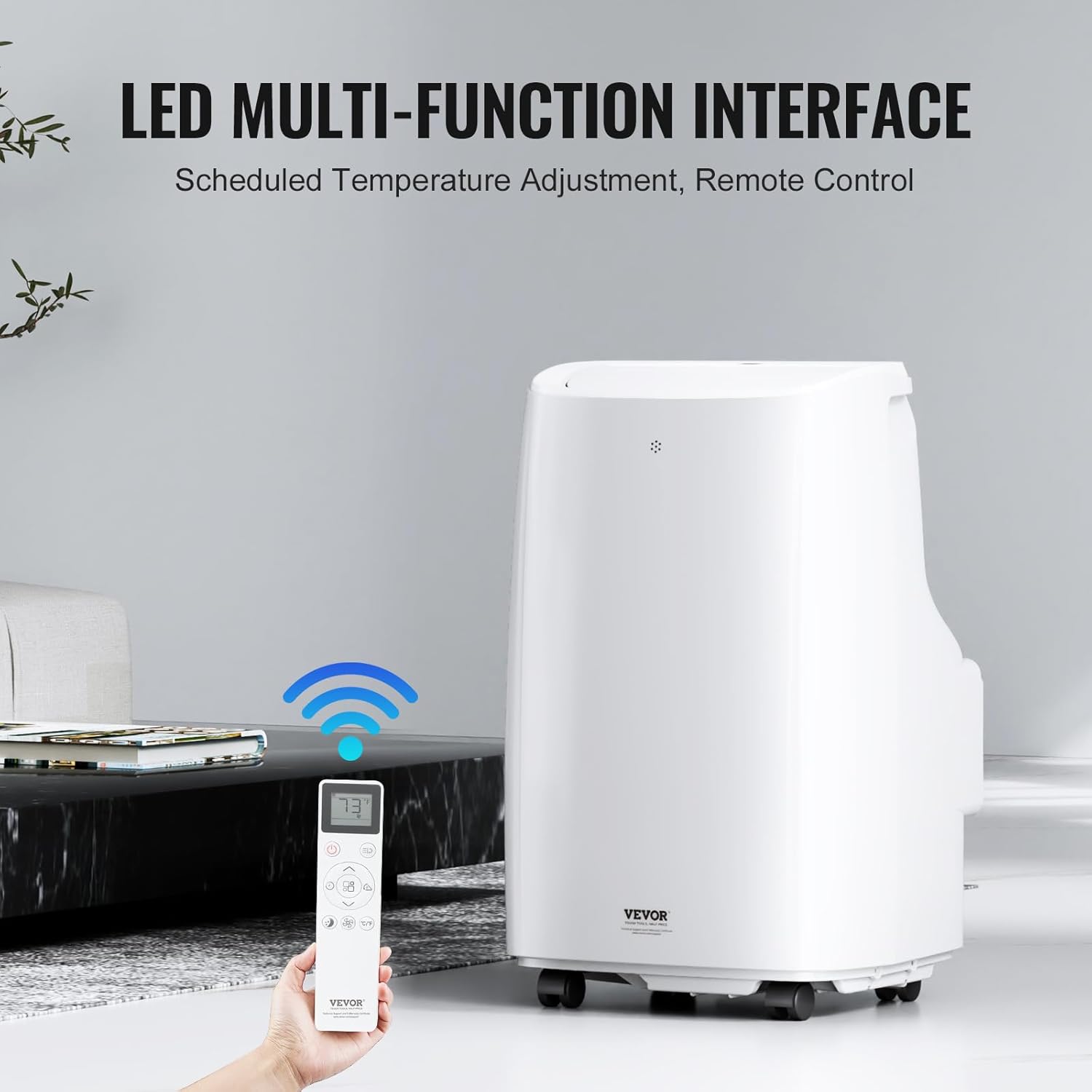 VEVOR Portable Air Conditioner 12,000 BTU, AC Unit with Built-in 3-in-1 Cool, Dehumidifier & Fan Modes for Room up to 550 sq.ft, Includes Remote Control & Window Kit