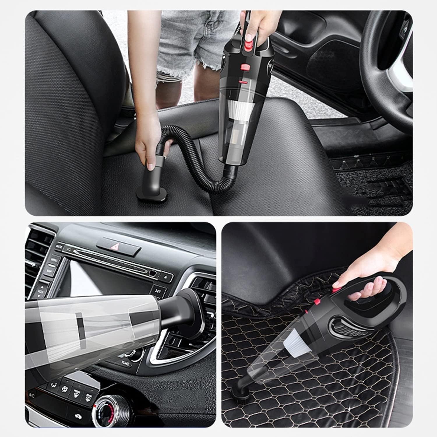 YIORYO Handheld Vacuum Mini Portable Rechargeable Car Vacuum Cleaner Cordless with 6000PA Powerful Suction for Car Home and Office