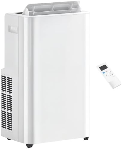 HOMCOM 12000 BTU Portable Air Conditioner with Remote Control, Free Standing AC Unit with Built-in Cool, Dehumidifier, Fan Modes for Room Up to 550 Sq.Ft., 24 Hour Timer, Window Installation Kit