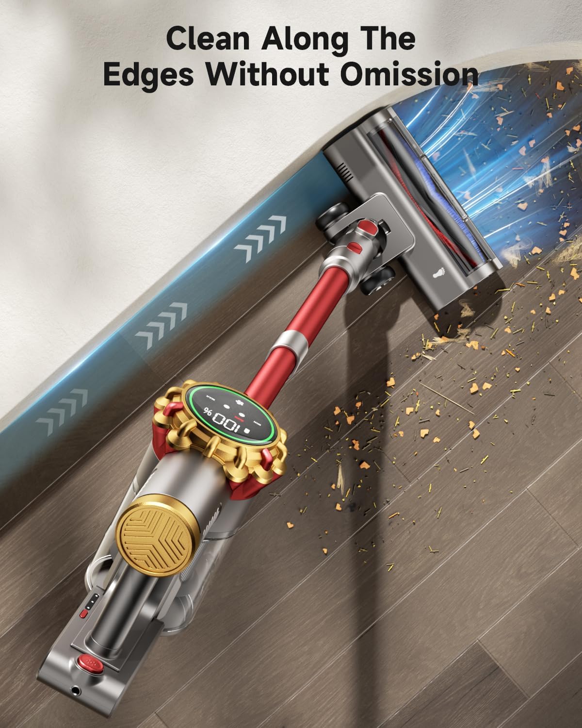 Cordless Vacuum Cleaner 580W 50Kpa Vacuum Cleaners For Home, 65 Mins Battery Stick Vacuum Led Panel, Anti-Tangle, Self-Standing, 8-In-1 Lightweight Vacuum For Hardwood Floor/Carpet/Pet Hair -Y