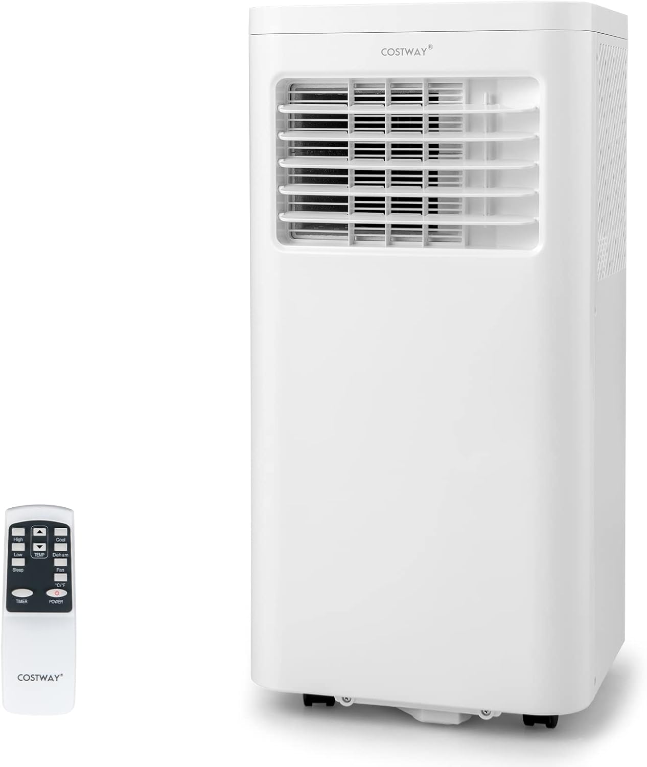 COSTWAY Portable Air Conditioner, 8000 BTU 3-in-1 Personal AC Unit with Built-in Dehumidifier, Fan Mode, Sleep Mode, 24H Timer, Remote Control, Cools up to 250 Sq. Ft for Bedroom