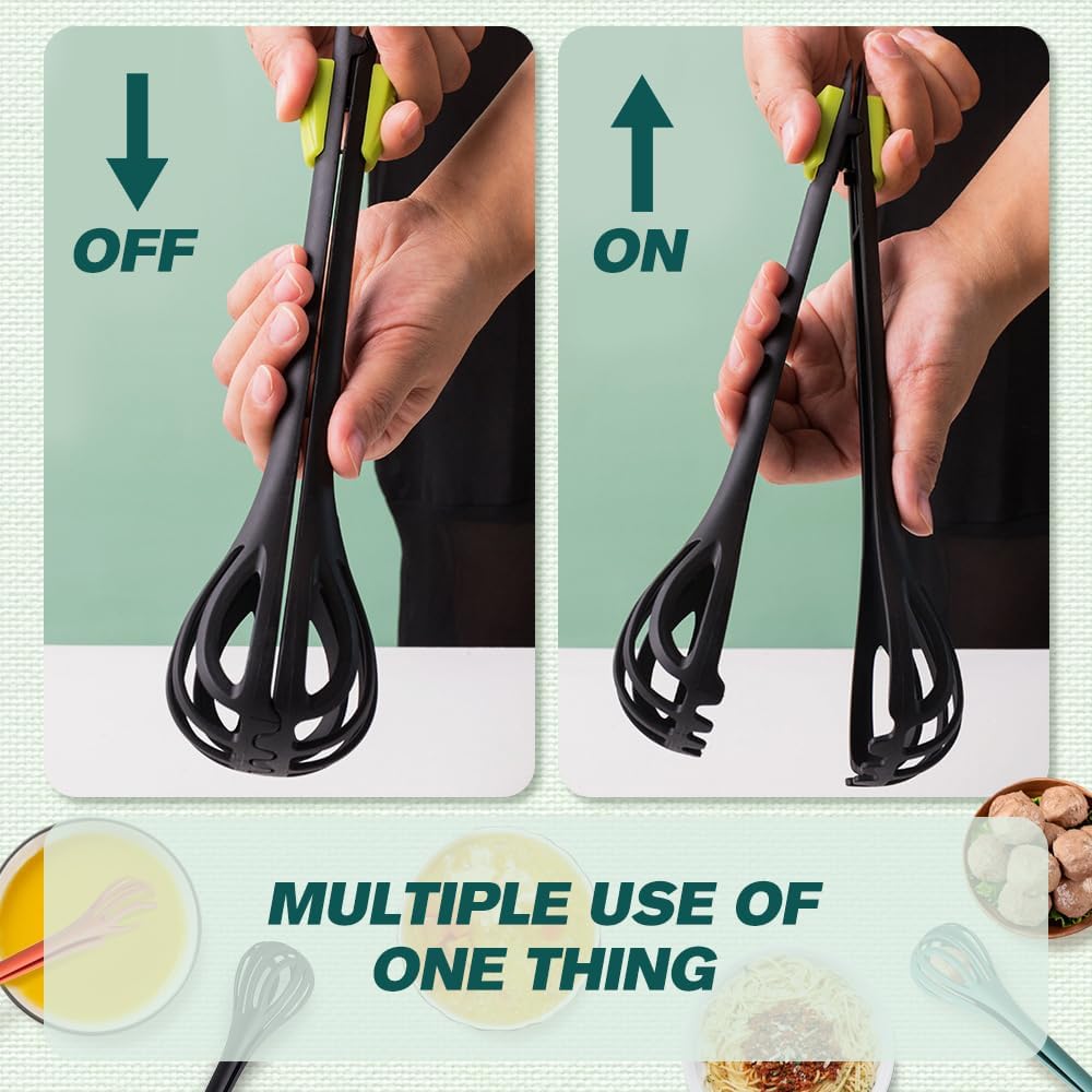 Multifunctional Egg Beater, 2 in 1 Food Clip & Egg Whisk Creative Multifunction Egg Beater Handheld Egg Whisk Blender Bread Clip Household Multifunctional Kitchen Tool for Cooking (Orange, 2pcs)