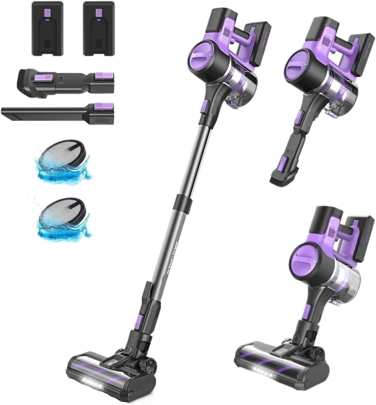 S10P Cordless Vacuum Cleaner | 26Kpa/350W Suction | Compatible With INSE S10P 3-Speed Model | 2 Batteries 100 Min Runtime | For Hardwood Floor​