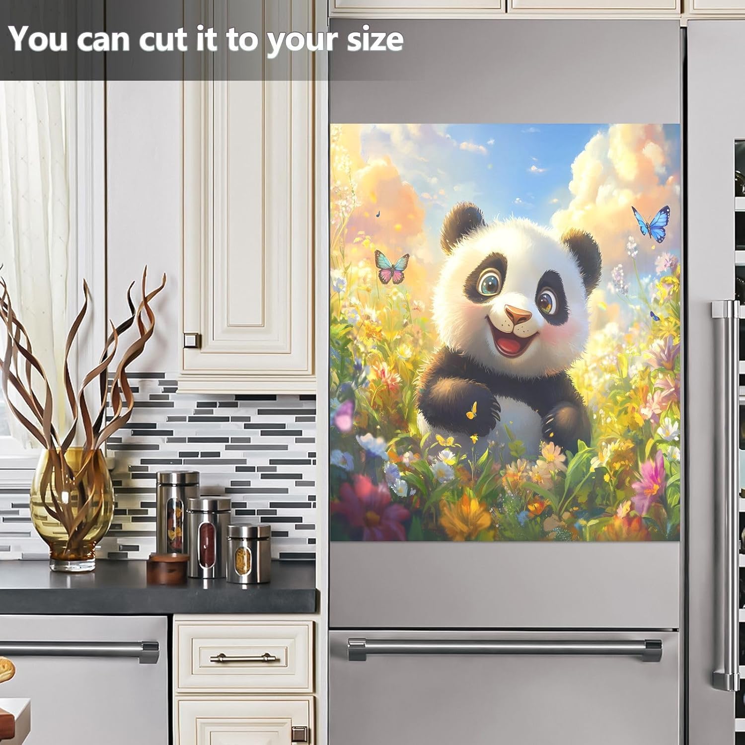 Dishwasher Magnet Cover Large Magnetic Stickers Butterfly Panda Front Dishwasher Cover Reusable Decal for Home Kitchen Anti-Scratch Refrigerator Decorative Lid Washing Machine Laundry 23
