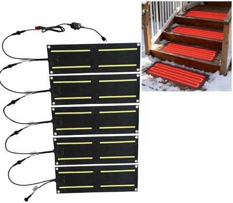 Heated Snow Melting Mats - Non-Slip Rubber, Rapid 2in/h Melting for Driveways, Stairs & Walkways - 10x30in, Effective Winter Snow Removal Solution (1 Piece)