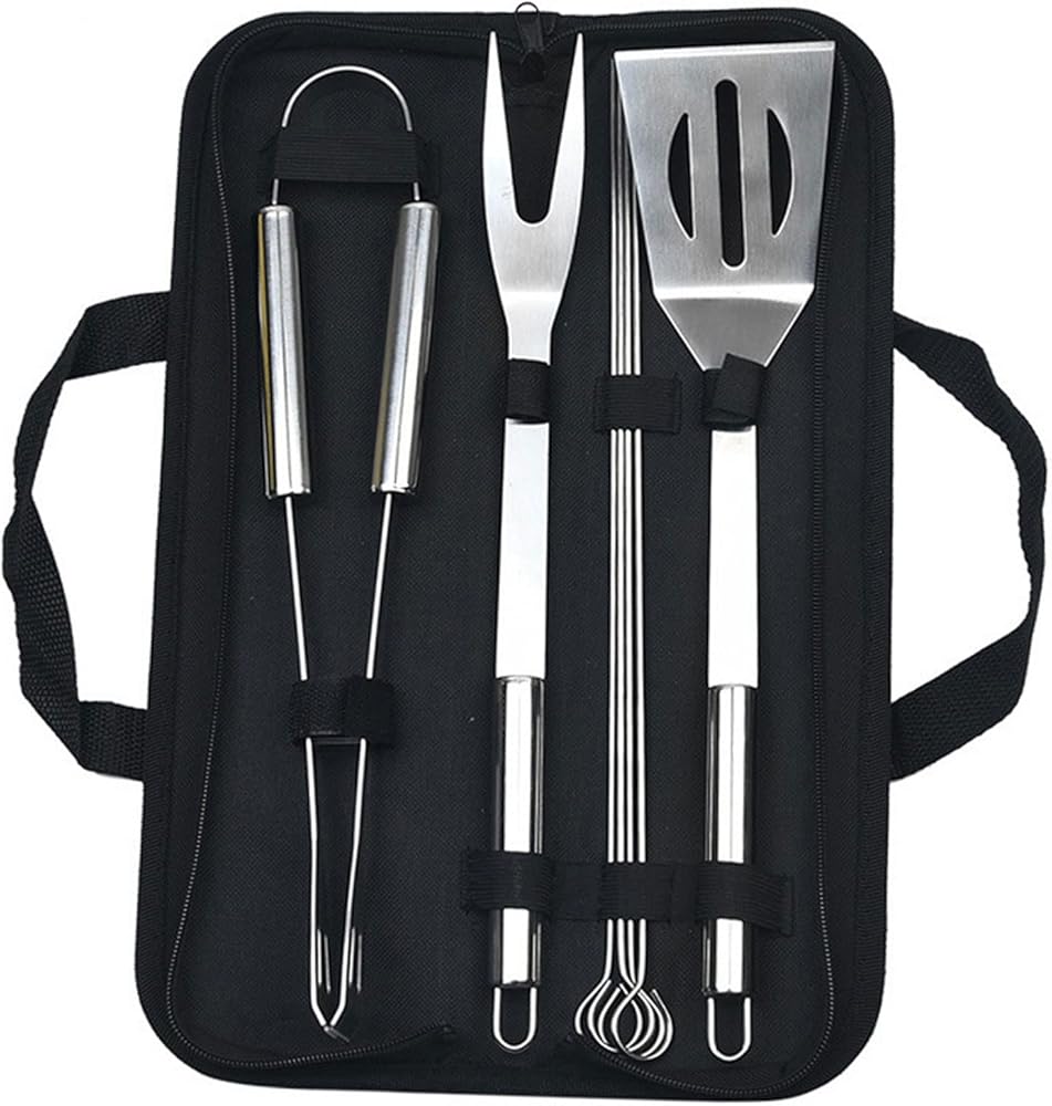 8pcs Grill Accessories BBQ Tools, Stainless Steel Grilling Tools, BBQ Accessories Tool Set with Storage Bag, Camping Outdoor Cooking Tool Set for Travel