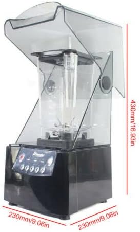 1.8L Commercial Smoothie Blender Electric Ice Crusher Fruit Juicer Mixer with Soundproof Cover 2600W