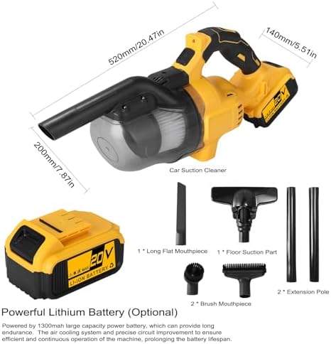 Powerful 800W Cordless Handheld Vacuum Cleaner, 5-in-1 Multi-Function with Washable Filter & Dual Battery System for Home, Car & Pet Hair - Blue