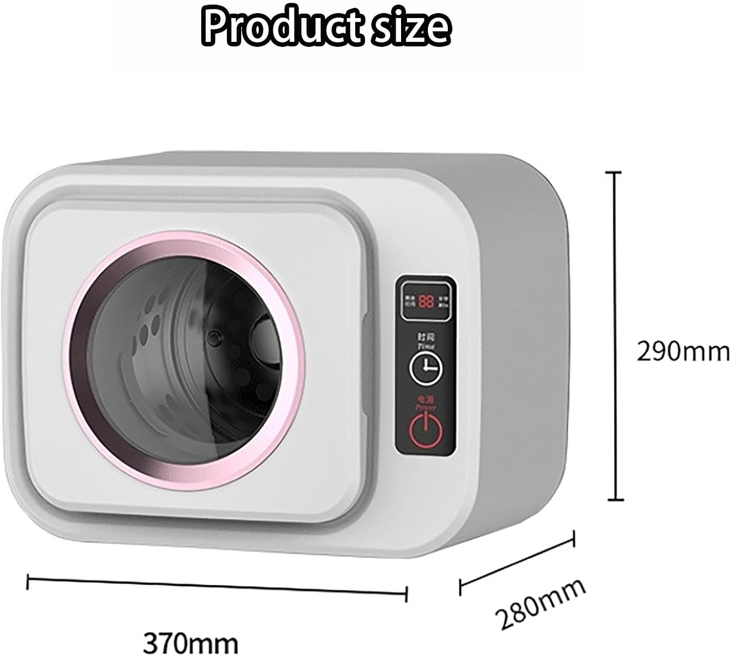 Electric Clothes Dryer Machine, Portable Clothes Dryer with LCD Touch Screen, 3 Automatic Drying Modes/Warm Air Drying/Dynamic Drying of Clothes, for Home, Apartment
