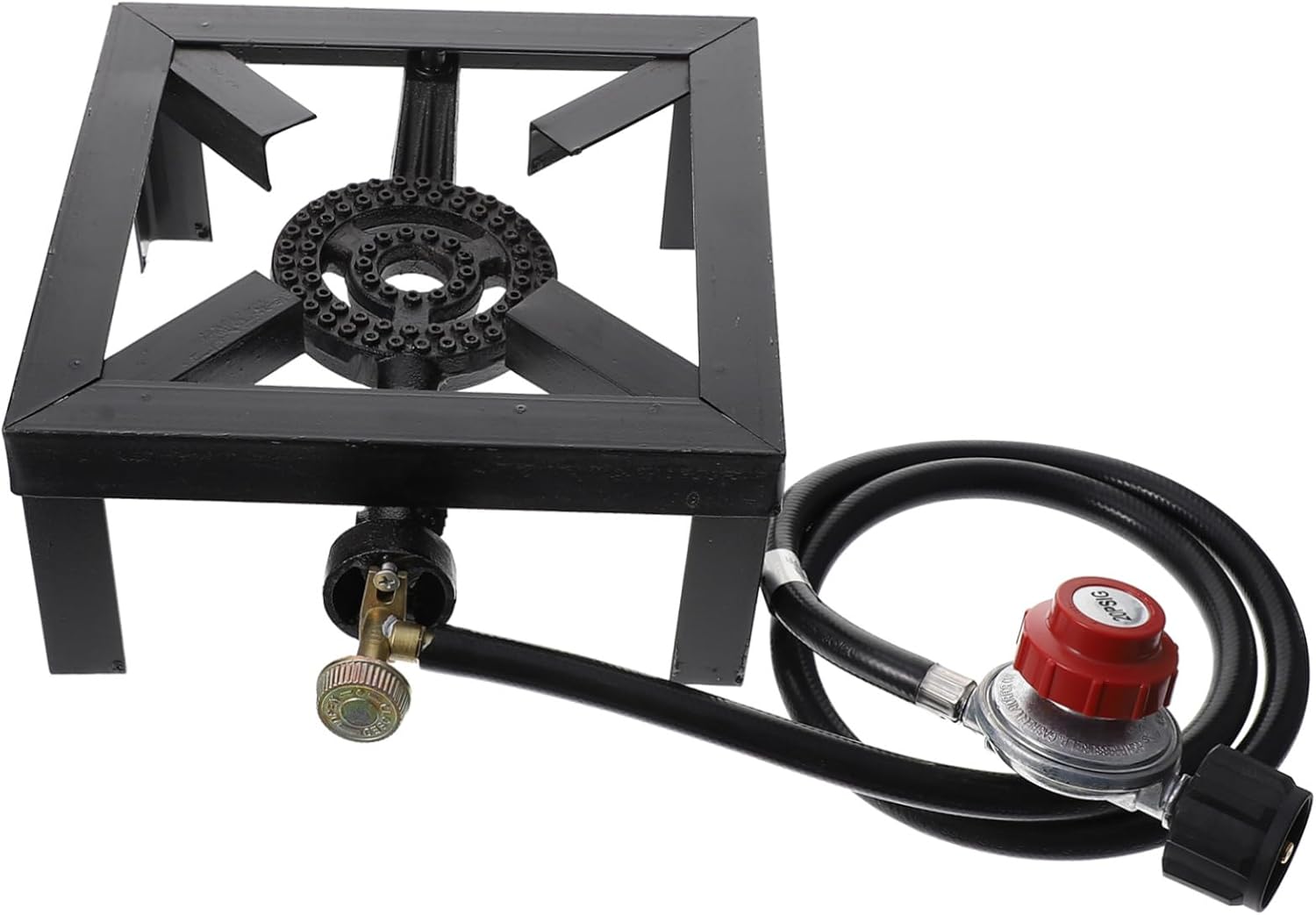 balacoo Cast Iron Camping Stove Propane Grill Single Burner Gas Cooker for Outdoor Use