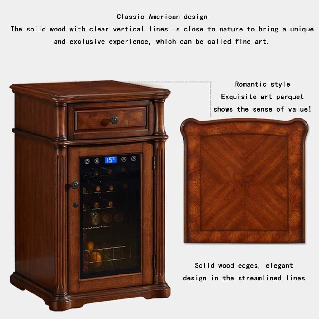Retro Wine Cellar, Independent Wine Cellar, CNC Temperature-Adjustable Constant Temperature Refrigerator, Silent Beverage Cooler (White 60 * 55 * 98cm)(Brown)