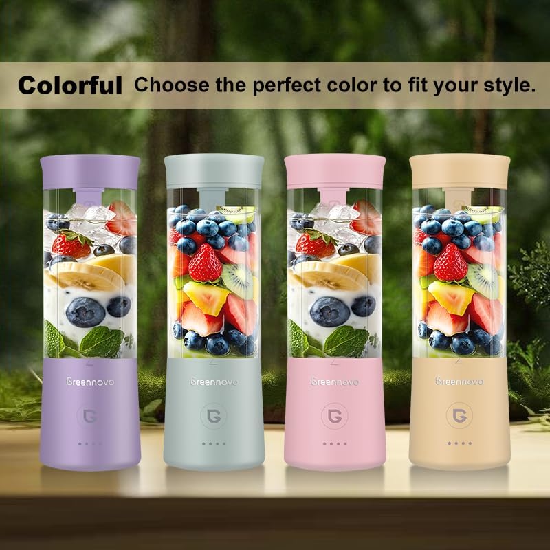 Portable Blender 500ml Personal with 6 Sharp Blades Rechargeable 5000mAh 18000-22000rpm Power for Shakes & Smoothies, BPA Free, for Kitchen, Office, Gym, Hiking (yellow)