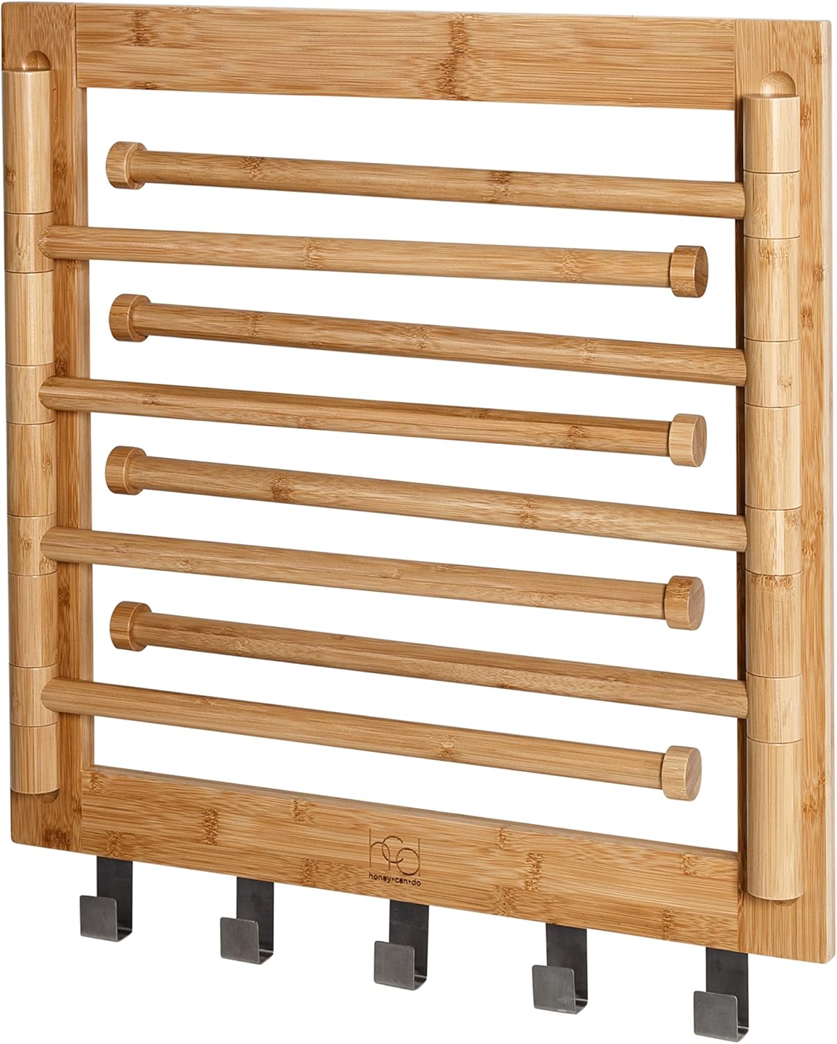Honey-Can-Do Bamboo Swivel Wall Mount Drying Rack- Versatile Clothes Drying Rack and Durable Laundry Rack, Wall Drying Rack for Indoor/Outdoor Use, 80 lbs Capacity, Natural