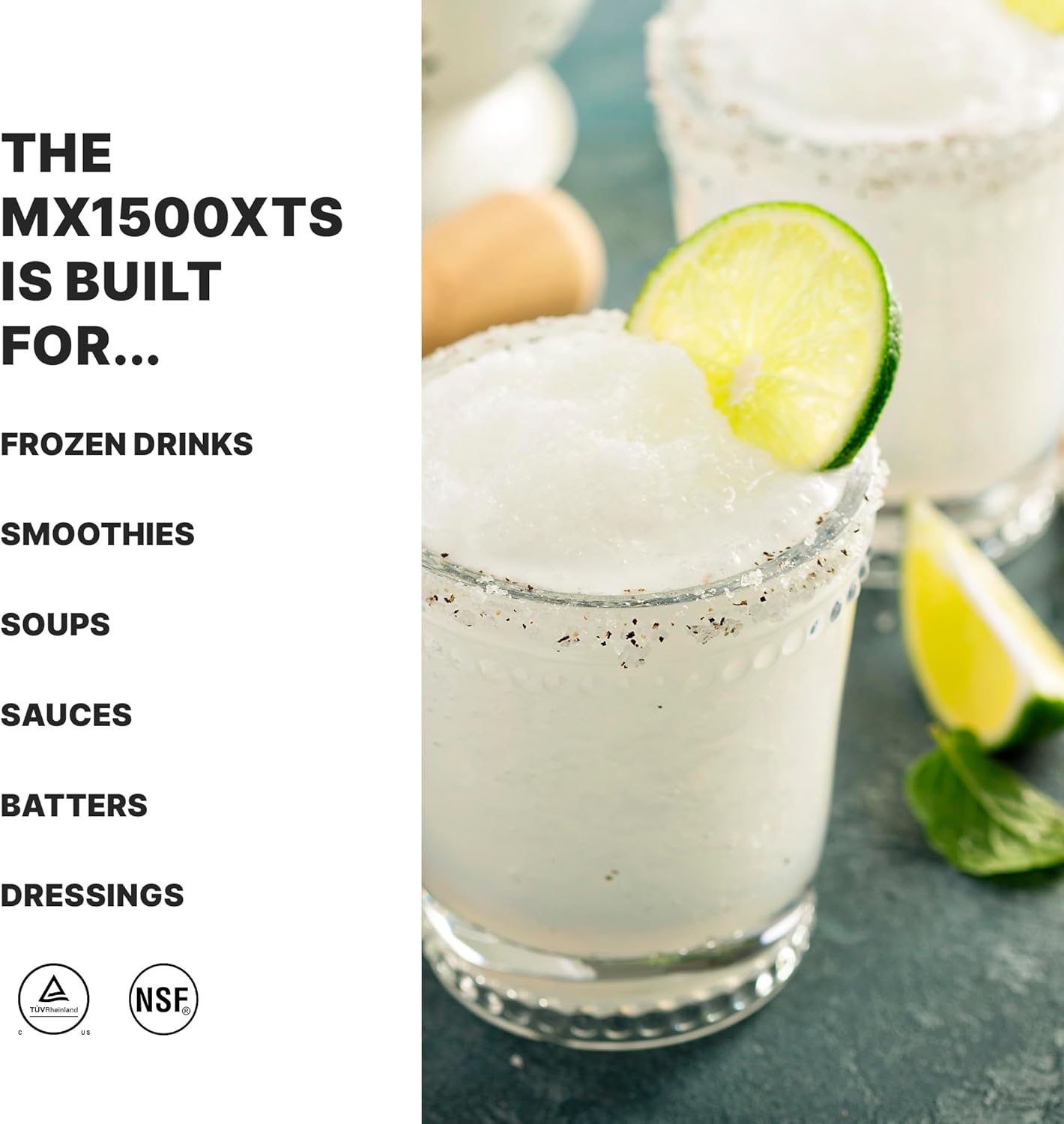 Waring Commercial MX1500XTS 3.5 HP Blender with 4 recipe programable LCD Display, Noise Reducing Sound Enclosure and 64 oz Stainless Steel Container, 120V, 5-15 Phase Plug