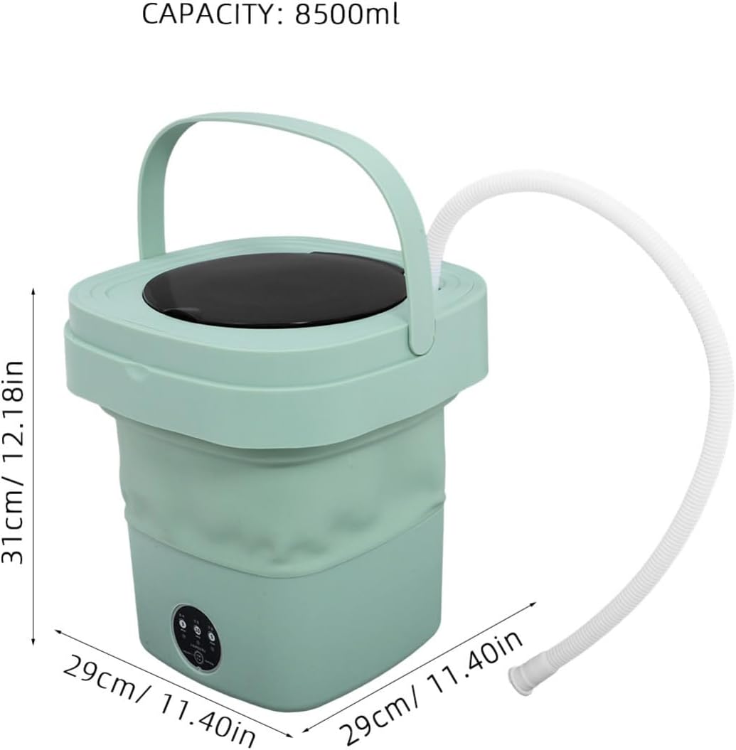 Portable Mini Folding Washing Machine for Travel Compact Capacity Drain Basket for Small Loads Rvs Apartments and Camping Use