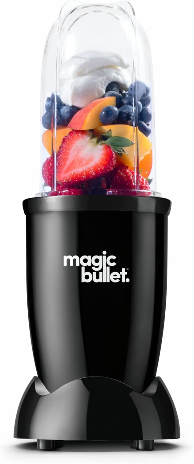 Magic Bullet Mini, Electric Blender, Small Blender, Basic Pack 3 Pieces, Power 200 Watts, Black, MBR03B