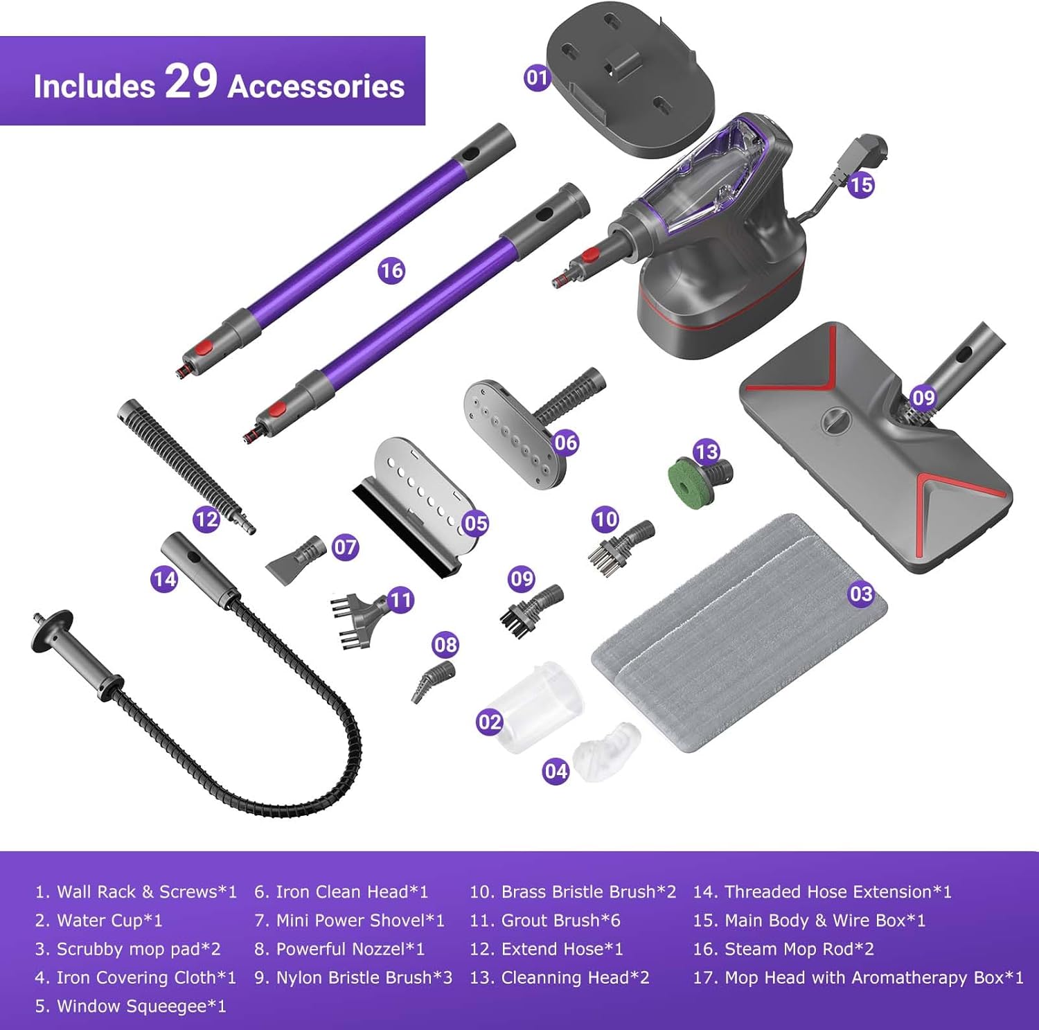 Steam Mop for Floor Cleaning, All in One Steam Cleaner for Home, Hardwood, Tile, Grout