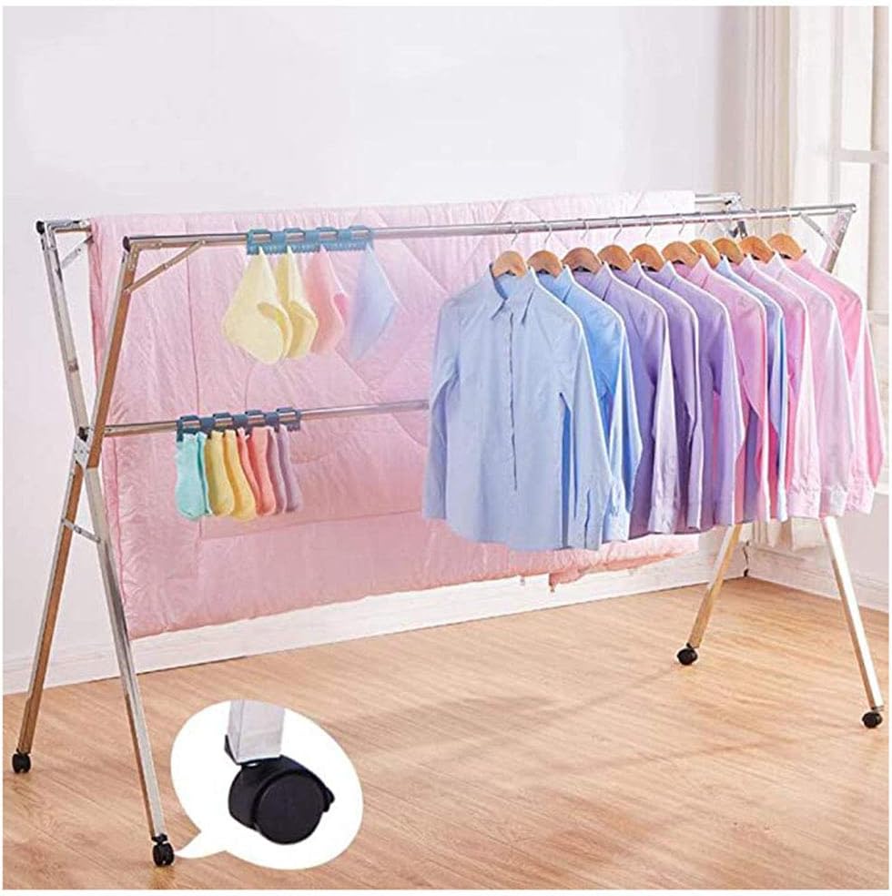 Laundry Rack, Foldable Laundry Drying Rack Compact Portable and Collapsible for Storage Multi Portable Folding Standing Tier Garment Clothes Shirt Hanger Dryer Airer