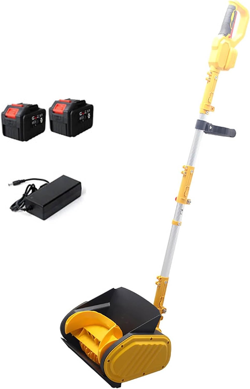 Foldable Snow Thrower, Cordless Snow Shovel with Directional Plate, Throw The Snow Further, Retractable Snow Shovel for Driveway Winter Snow Removal(Two Batteries)