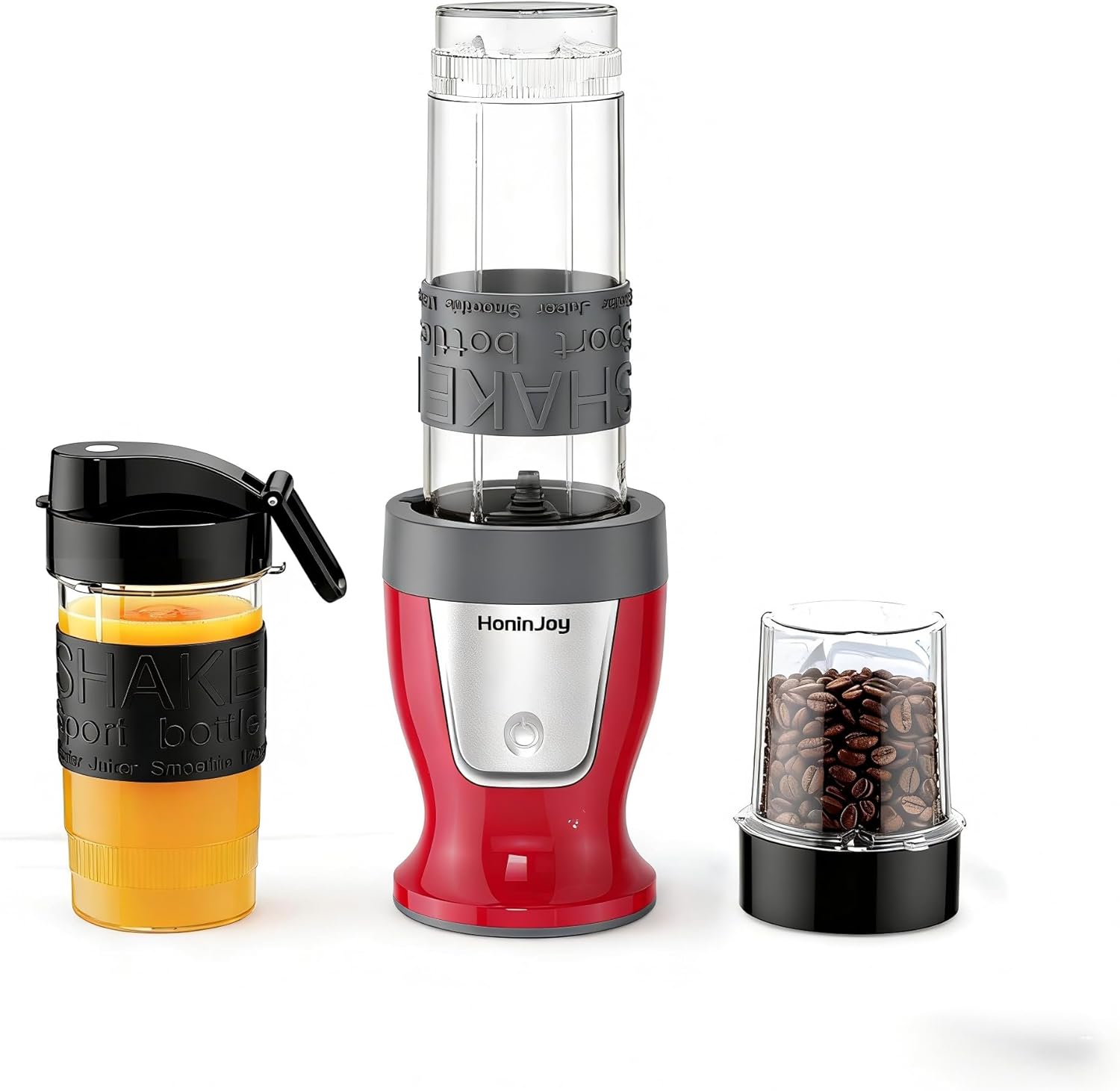 10 In 1 Personal Blender And Grinder Combofor Kitchen, Smoothie Juicer Machines Vegetable And Fruit, For Shakes And Smoothies, Smoothies Maker With 2 Portable Cup, Red