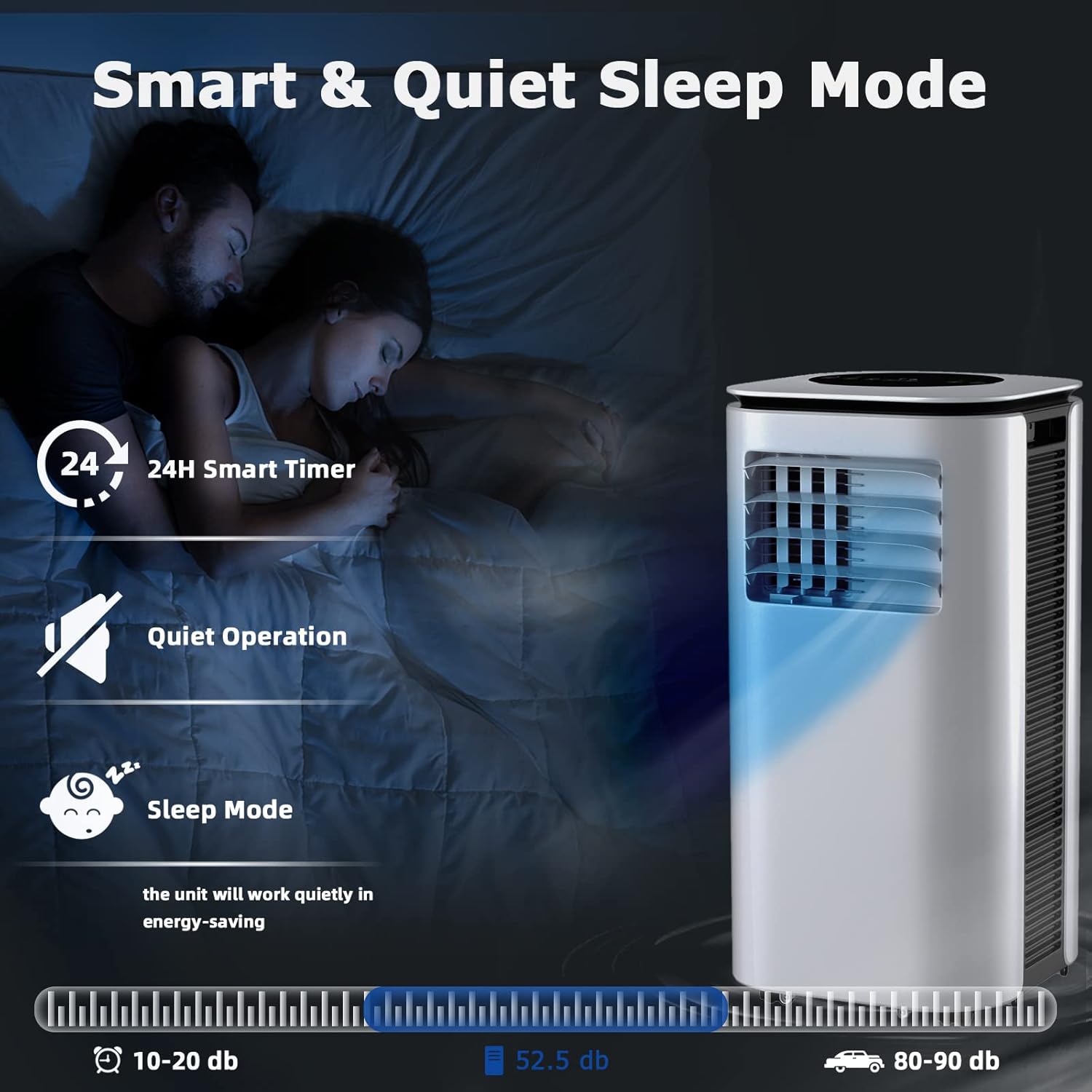 ARLIME Portable Air Conditioners, 9000 BTU AC Unit with Remote Control, 2 Speed Winds, Cools up to 350 Sq. Ft., 24H Timer, Window Kit, Floor Air Cooler for Bedroom, Room, Office, Dorm