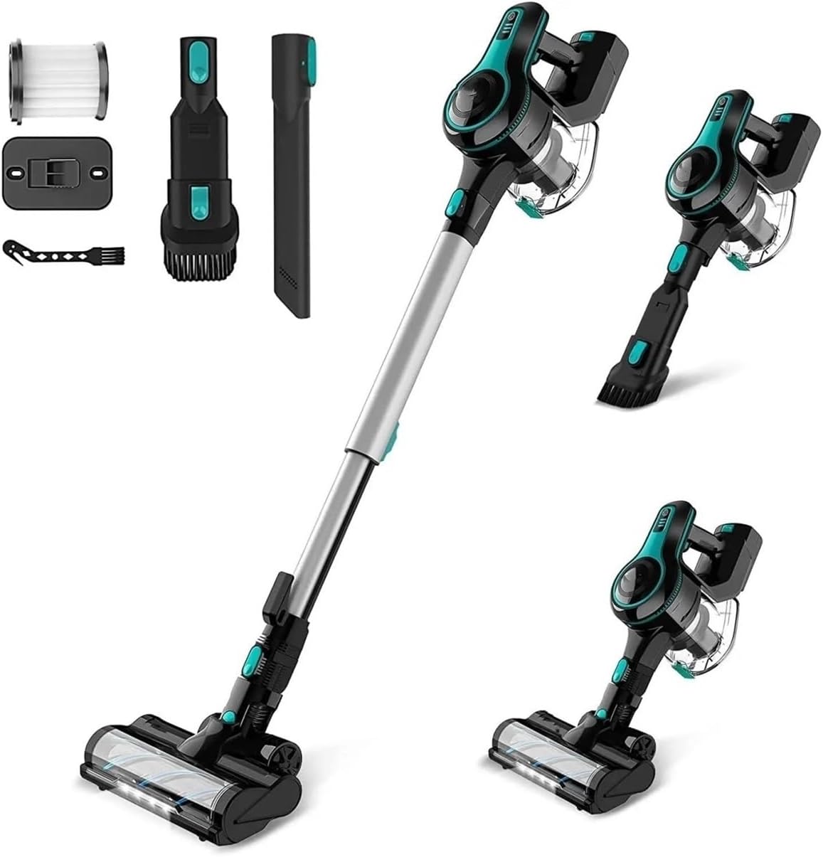 25KPa Stick Cordless Vacuum Cleaner Up to 45mins Runtime 9-in-1 Stick Vac for Hardwood Floor Compatible with INSE S610
