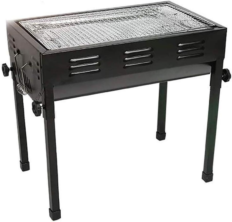 Outdoor Barbecue Grill, Removable Charcoal Stainless Steel Picnic Barbecue for Field Trips, 48x30x55cm