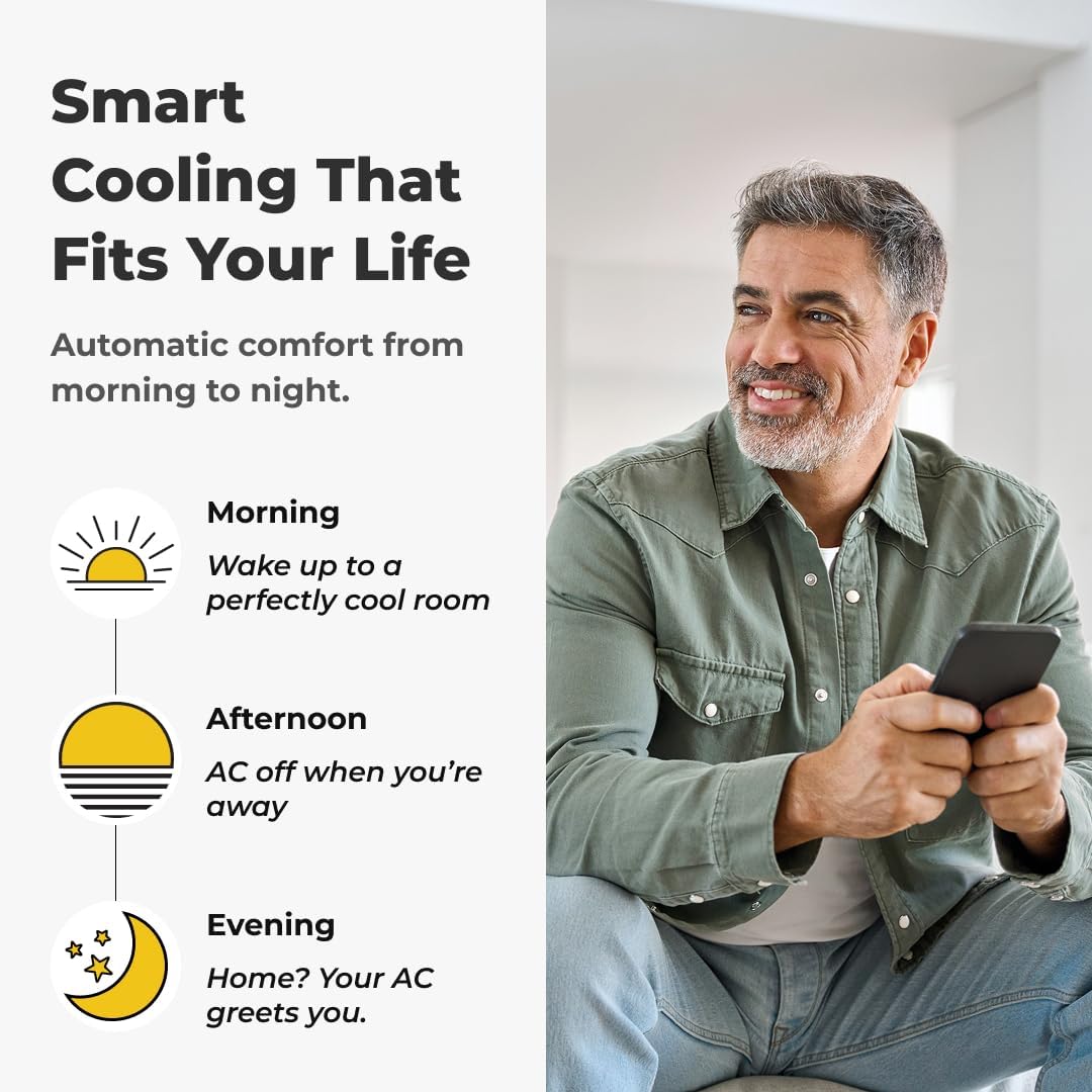 Sensibo Sky, Smart Wireless Air Conditioner Controller. Quick & Easy DIY Installation. Maintains Comfort with Energy Efficient. Automatic Wifi Thermostat Control App. Google, Alexa and Siri Compatible