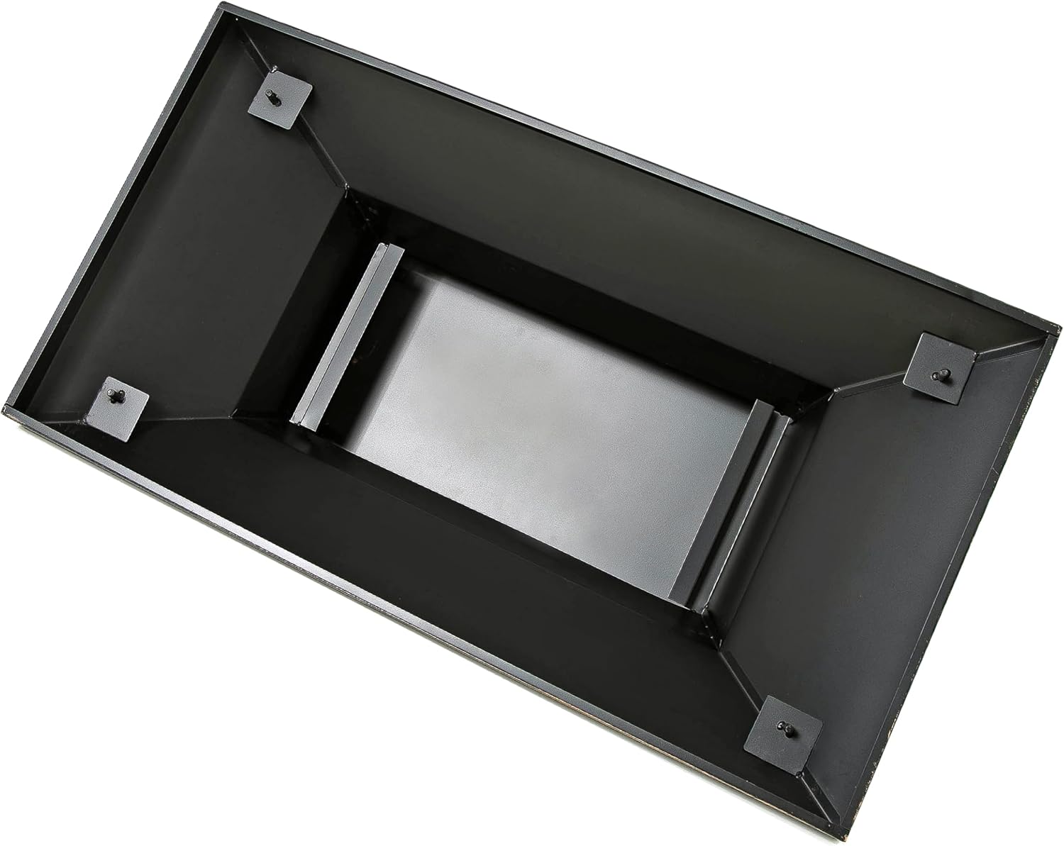 37-Inch Rectangular Metal Outdoor Wood-Burning Fireplace with Built-in Log Storage & Brushed Bronze Finish - Ideal for Patio & Backyard