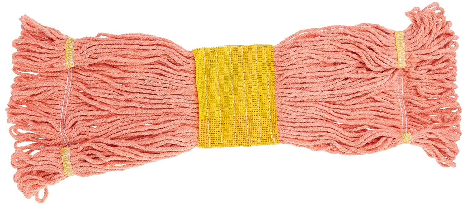 Genuine Joe GJOSOR5B, Wide Band Synthetic Blend Orange Mophead, 1 Each