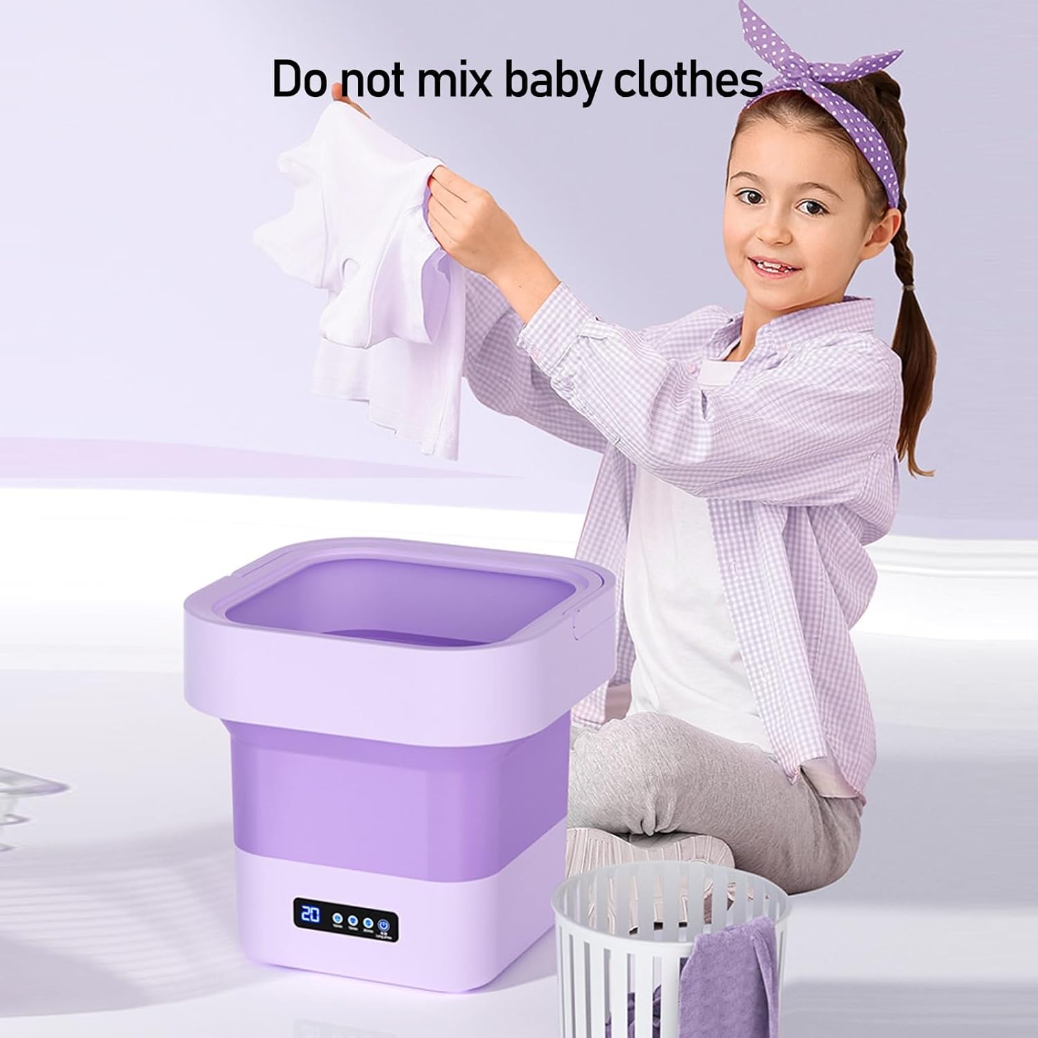 DELURA Portable Washing Machine, 10L Foldable Washer Machine for Apartment, Traveling, Laundry, Camping, Underwear (Color : B)