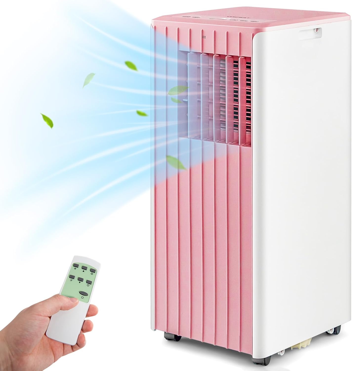 SIMOE 10,000 BTU Portable Air Conditioners, Cools up to 350 Sq.ft, Portable AC Built-in Cool, Dehumidifier, Fan Modes, Room Air Conditioner with Remote Control/Installation Kits, Pink