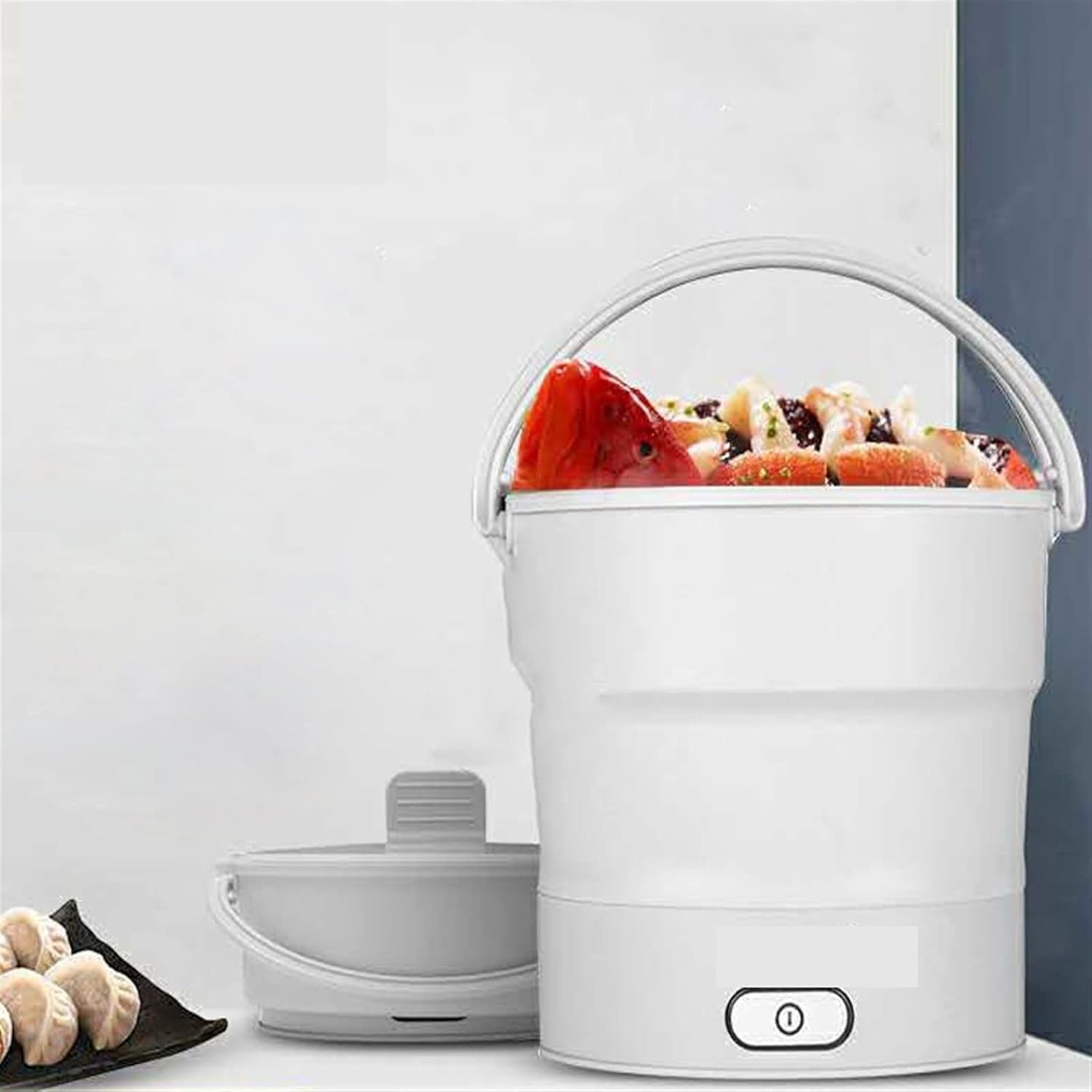 Dormitory Small Household Appliances Small Hot Pot Outdoor Electric Pot All-in-one Multi-Functional Mini Silica Gel Folding Electric Cooker