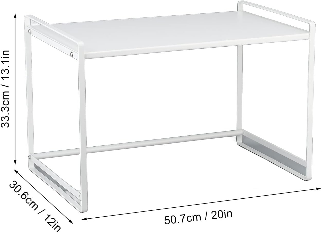 TOPINCN Microwave Oven Rack, Heavy Duty Carbon Steel Storage Shelf with 44lbs Load Capacity, for Kitchen Countertop Organizing Bottles Bowls Plates