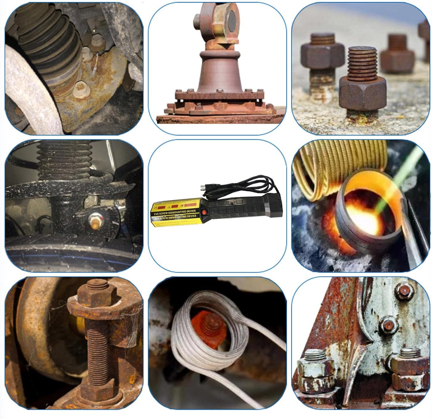 NYANS Magnetic Induction Heater Tool, Bolt Removal Tool, Flameless Heating, High-Speed Cooling Fan, with 3 Coils and Carrying Case, for Screws, Bearings, Iron Metal Parts