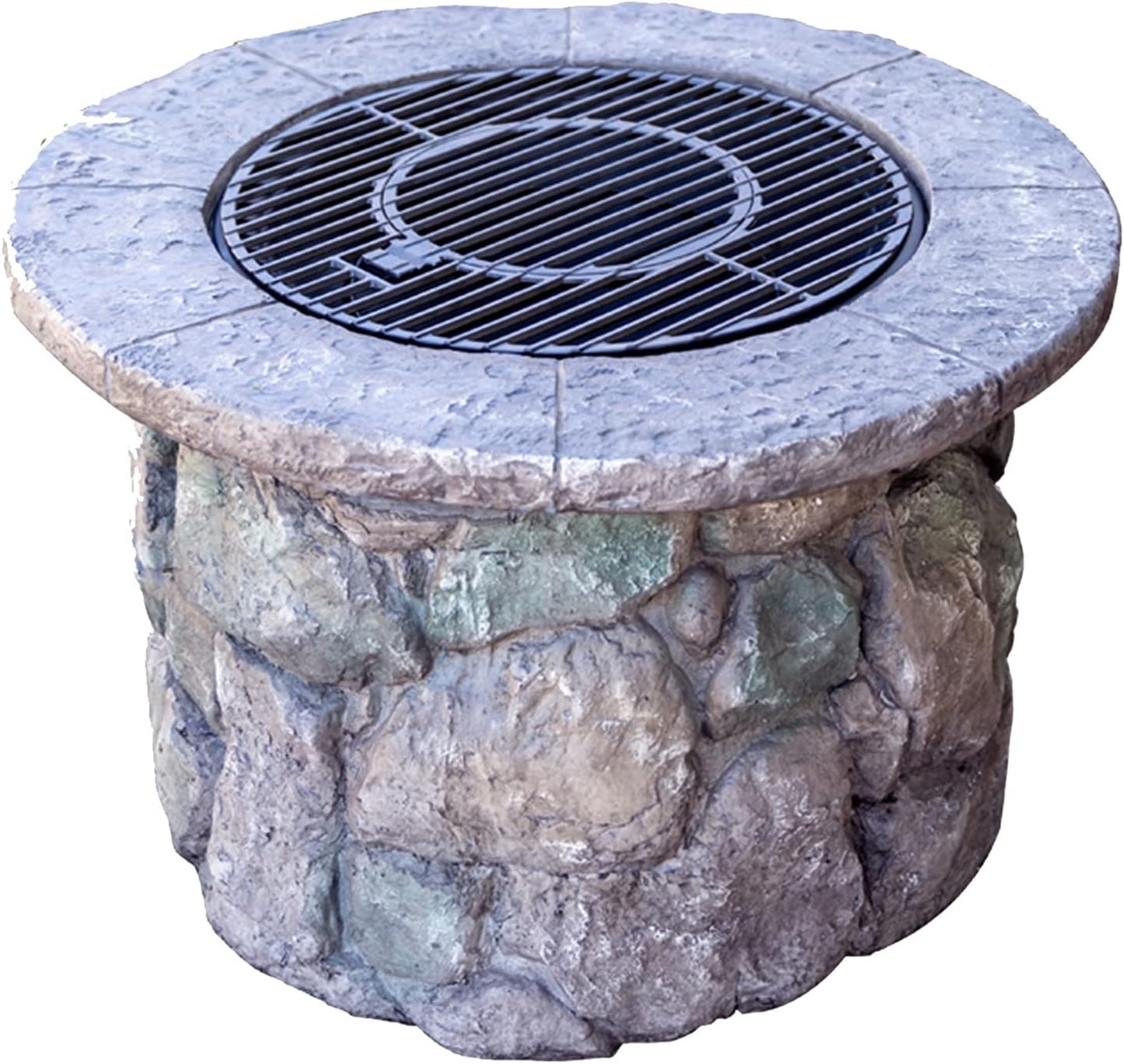 Fire Pits Outdoor Garden BBQ Wood Burning Fire Pit Bowl, 90cm Outdoor Imitation Stone Heater Fireplace, Used for Backyard Patio Picnic