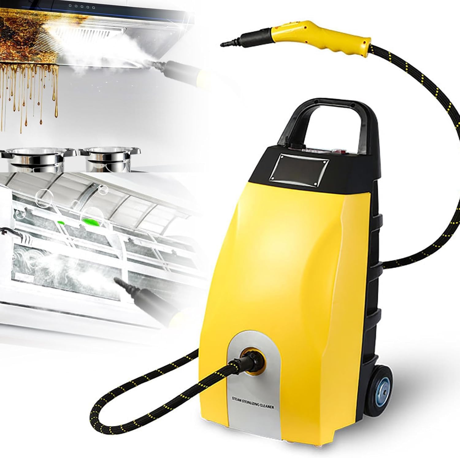 Steam Cleaner, Portable Steamer for Cleaning with 6 Accessories, 15S Heat-Up, Handheld Steam Cleaner for Home for Tile, Grease, Dirt, Grout, Car Detailing Yellow