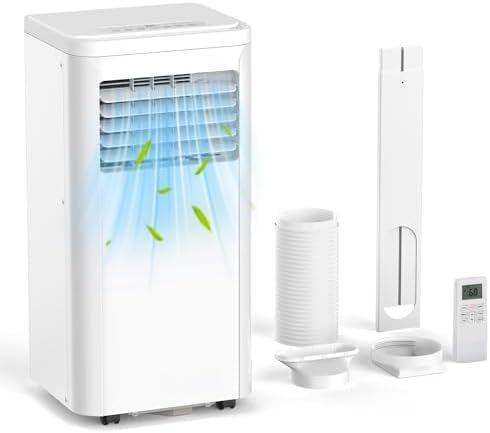 ZAFRO 10000BTU Portable Air Conditioner - 3-in-1 Cooling, Dehumidifier & Fan, 3 Speed, Remote Control, 24-Hour Timer, LED Display