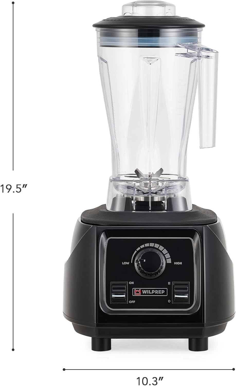 WILPREP Commercial Blender with 64 oz Jar, 3.5HP Motor, Stepless Control
