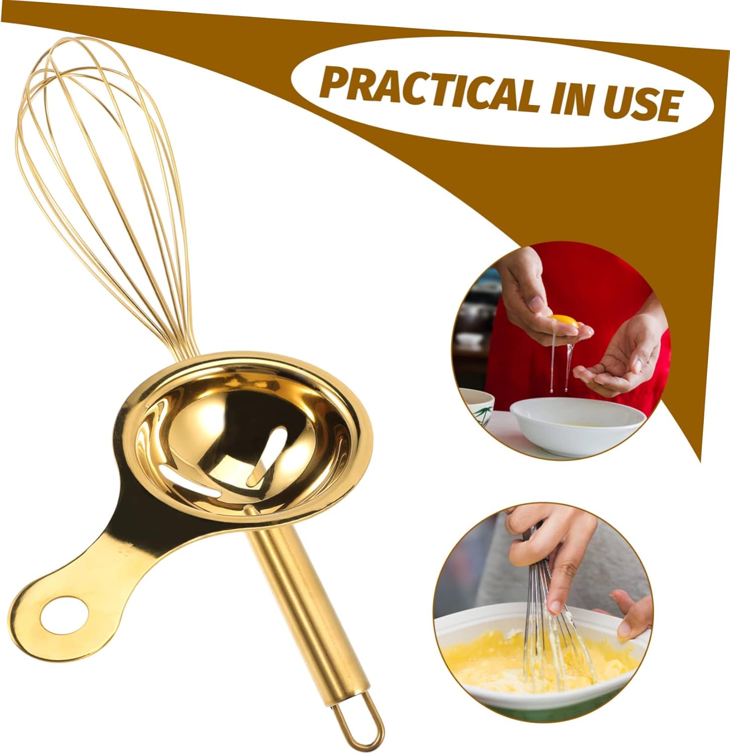 PRETYZOOM Stainless Steel Egg Beater Yolk Egg Tool Formula Mixer Wisking Tool Mixer Blender