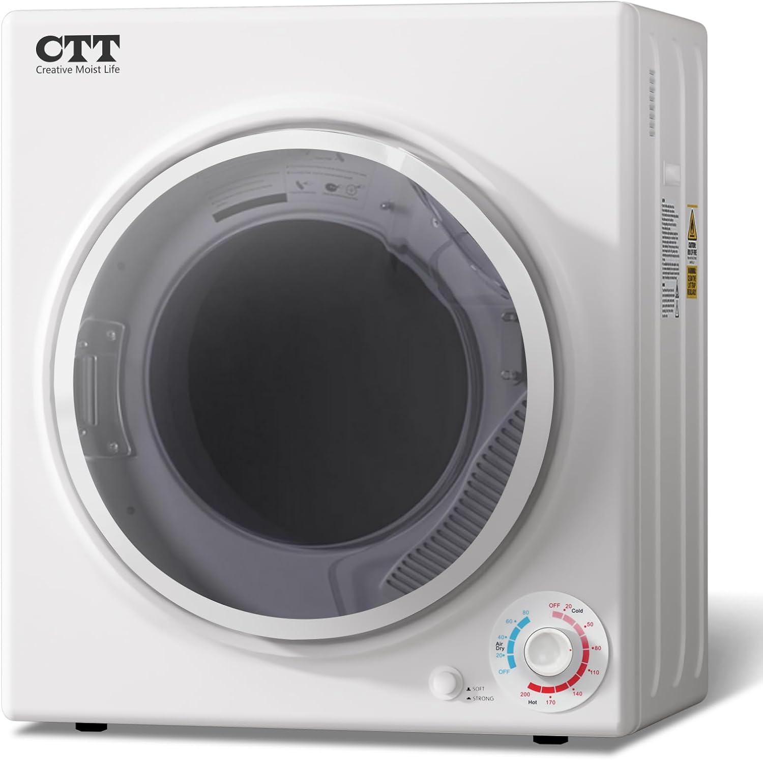 CTT Portable Clothes Dryer 3.5 cu.ft, 110V Laundry Dryer with Stainless Steel Tub, 4 Drying Mode, Portable Dryers for Laundry, Apartments, RVs, Dorms, 1500W