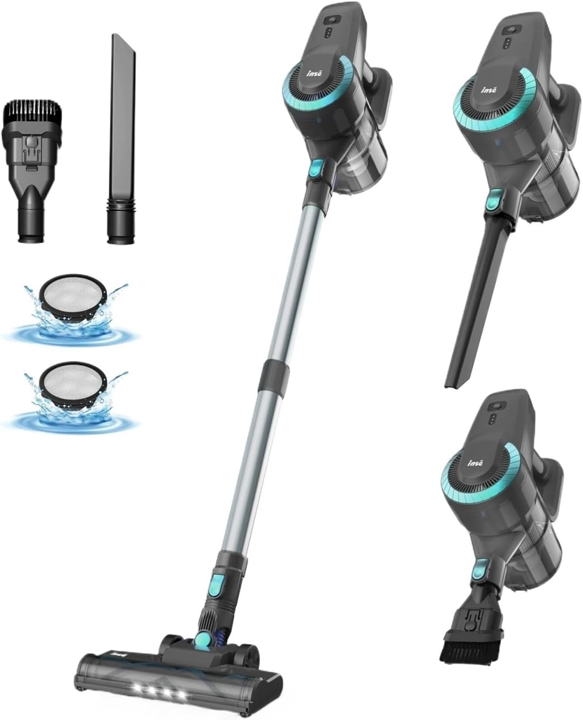 Compatible With INSE N370 Cordless Vacuum Cleaner, Lightweight Handheld Stick Vacuum With Up To 40Mins Runtime For Hard Floor Home Cleaning