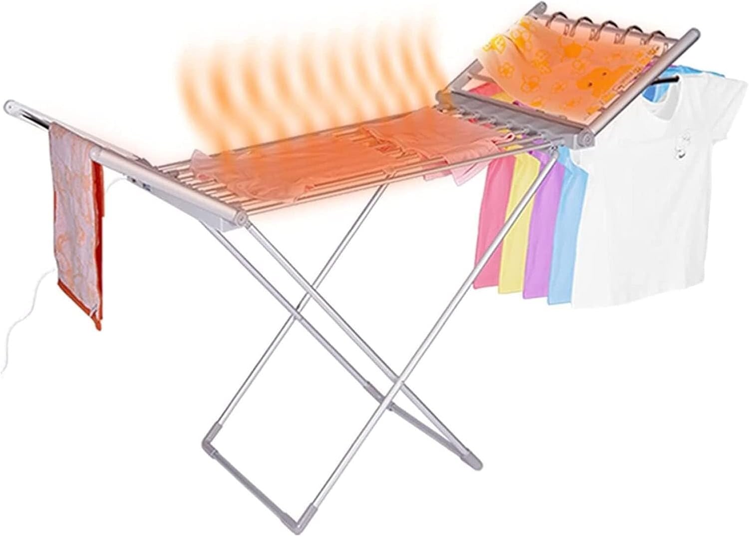 Electric Heated Clothes Dryer, Heated Clothes Airer with Wings, Foldable Airer Stable Dryer for Home, Laundry, Apartment, 230W Energy Efficient,Easy Storage