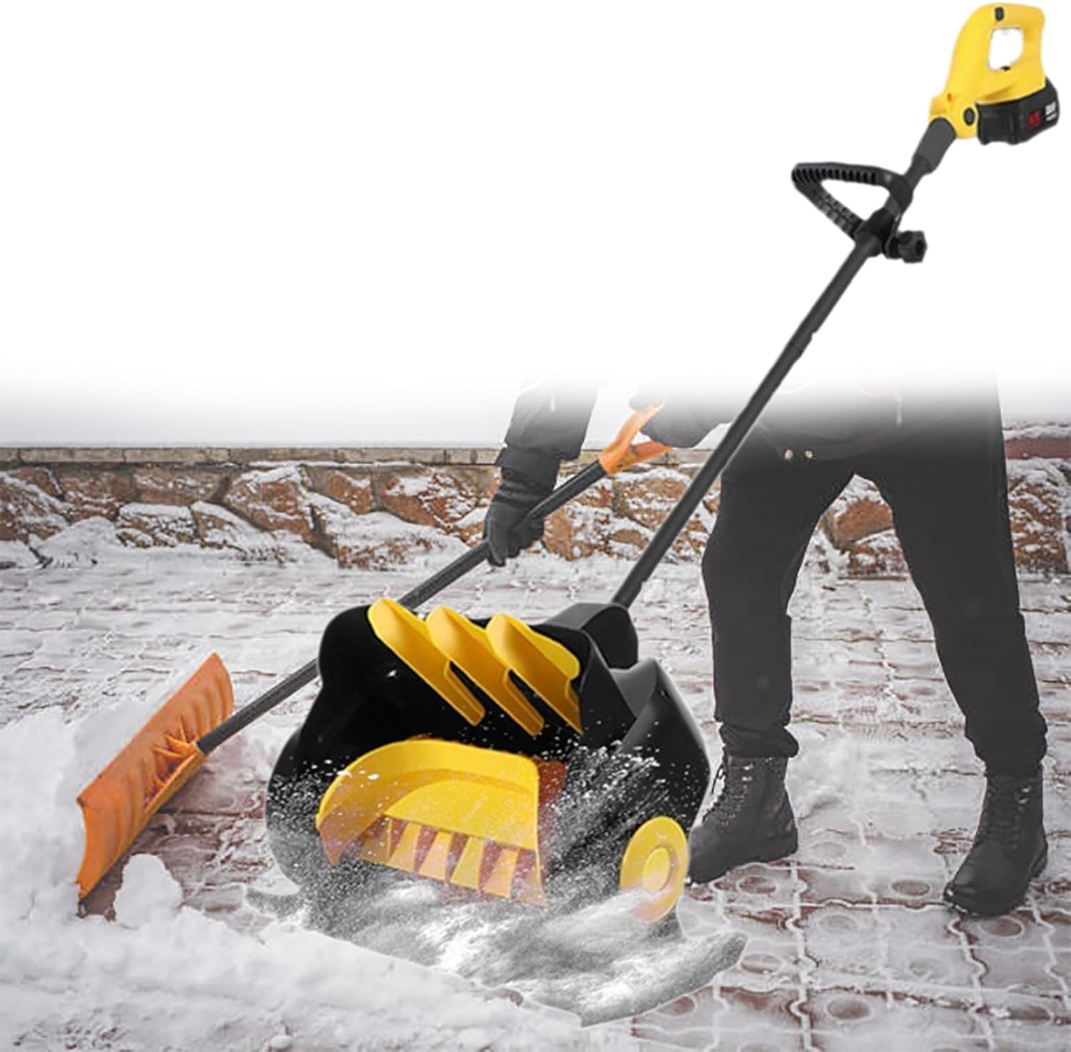 41cm Brushless Cordless Snow Shovel, 2 Battery and Charger Included, Cordless Snow Blower, Battery Snow Blower, for Driveway, Patio, and Deck Clearing