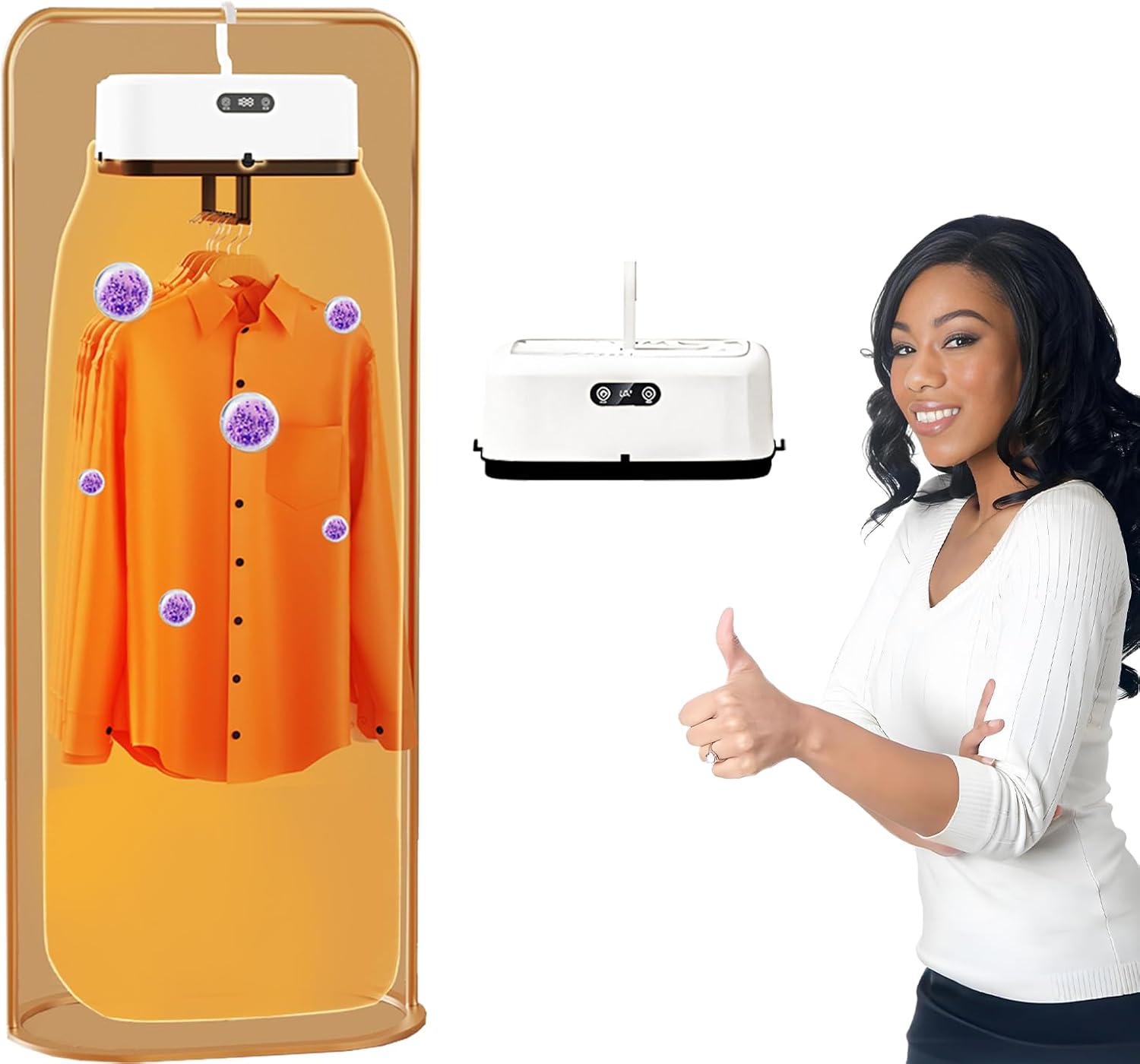 Portable Clothes Dryer,Intelligent Constant Temperature And Portable,Small Foldable,360 Cycle Heating,Digital Touch Screen,Suitable For Home Or Travel Use (White)