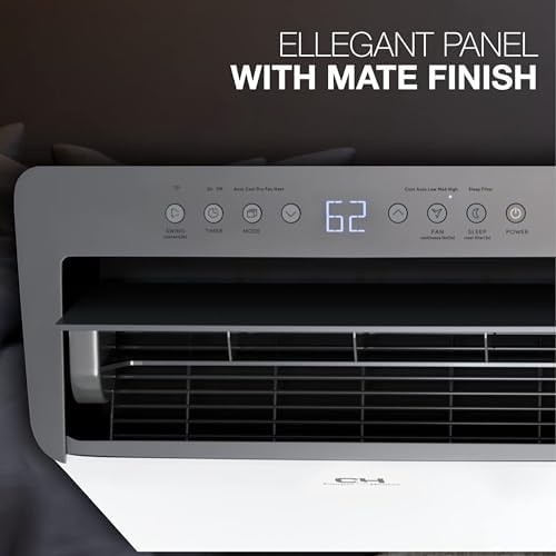 Cooper&Hunter 14,000 BTU (12,000 BTU SACC) Inverter Portable Air Conditioner with Heat Pump with Dual Hose, Dehumidifier, and Fan For Areas Up To 550 Sq. Ft, with Remote Control & Window Kit