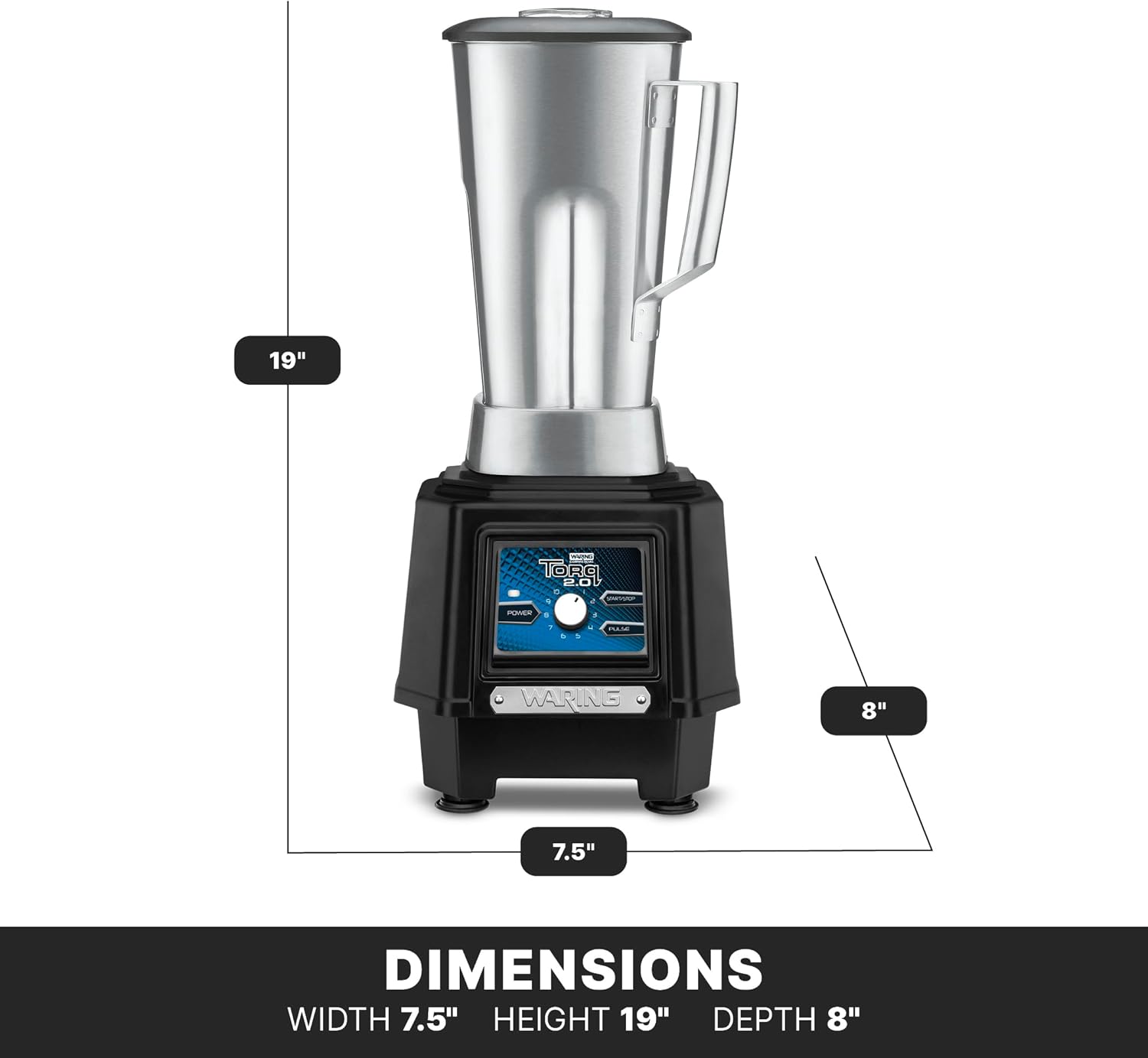 Waring Commercial TBB175S6 TBB175S6-64 Ounce Stainless Steel Commercial Blender, 64 Ounce, Silver