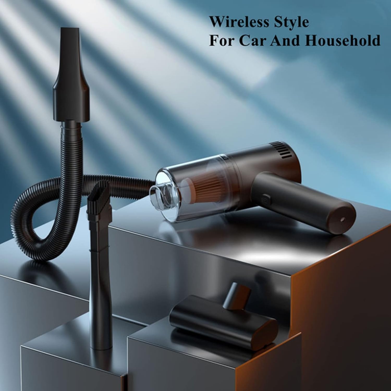 Car Vacuum Cleaner - Car Accessories - Small 12V High Power Handheld Portable Car Vacuum Deep Detailing Cleaning Kit of Car Interior with Wet Or Dry