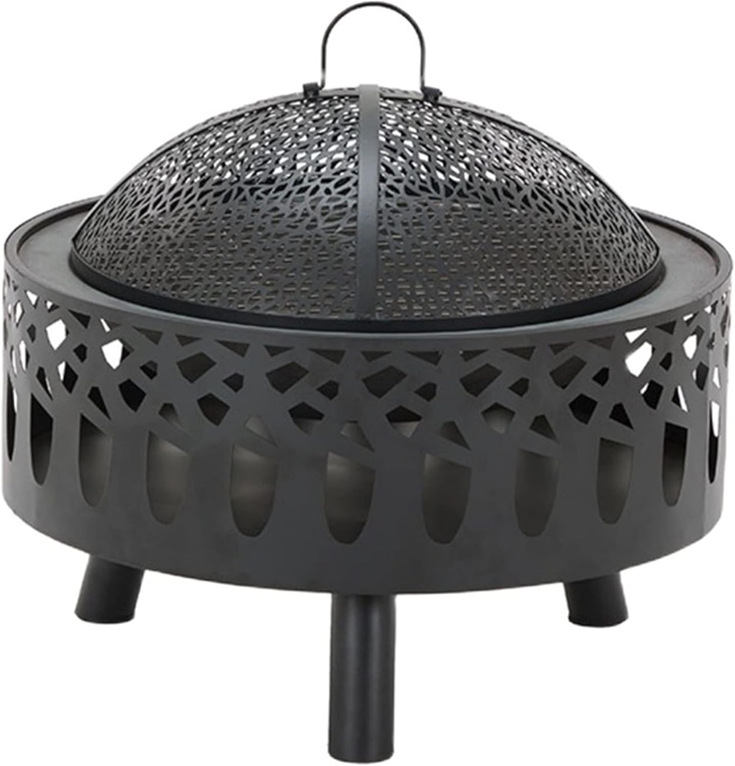 High-end Outdoor Fire Pit w/Spark Screen, Large Bonfire Wood Burning Firepit Bowl, Farmhouse Decorations Fireplace Heating Basin, for Outdoor Backyard Terrace Patio