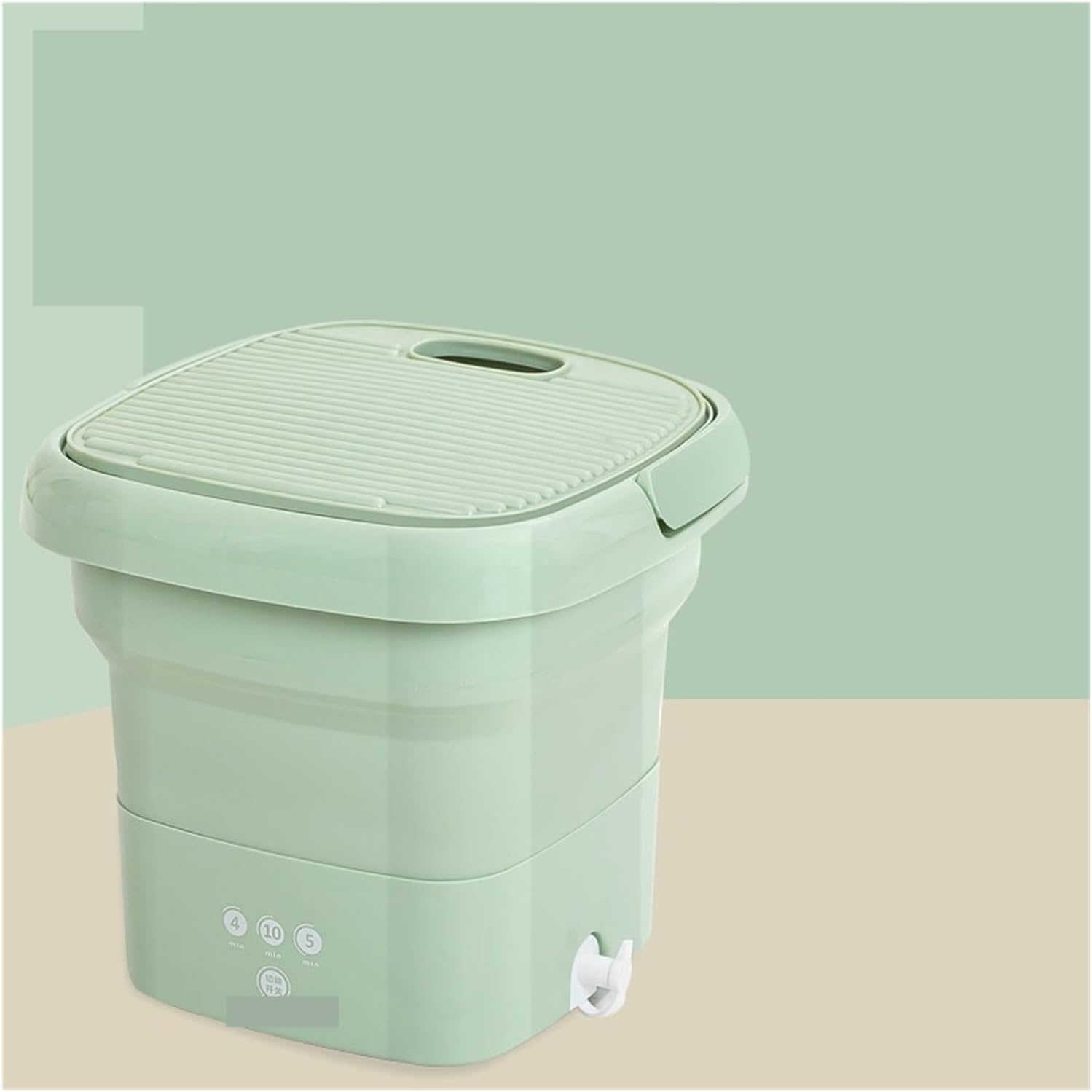 Folding Washing Machine For Clothes With Dryer Bucket Washing For Socks Underwear Mini Washing Machine With Drying Centrifuge,for Travel,Camping, RV & Dorms(Green)